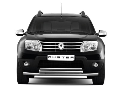 Защита переднего бампера двойная 63/51мм (ИЗ НЕРЖ.СТАЛИ) RENAULT DUSTER