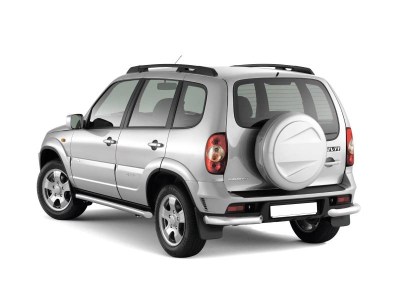 Защита заднего бампера угловая (НПС) 63 мм на Chevrolet Niva ВАЗ 2123.