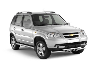 Защита порогов вогнутая 76 мм (НПС) Chevrolet NIVA с 2009г 