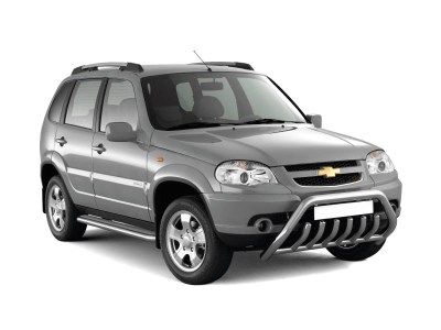 Защита порогов с алюминиевой площадкой 51 мм (НПС) Chevrolet NIVA 