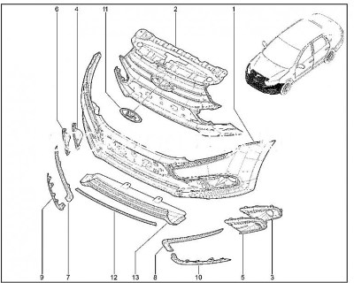 Передний бампер Lada Granta Drive Active 