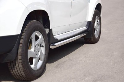Защита порогов вогнутая 63мм (НПС) на RENAULT DUSTER