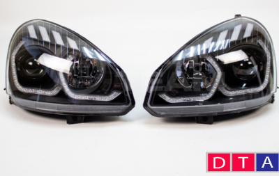 Тюнинг фары в стиле BMW (Вар.№2) с Bi LED на Лада Приора