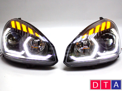 Тюнинг фары в стиле BMW (Вар.№2) с Bi LED на Лада Приора
