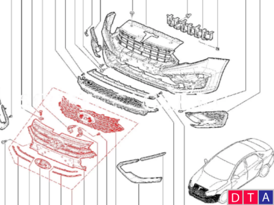 Решетка радиатора средняя переднего бампера Lada Vesta NG 8450041647