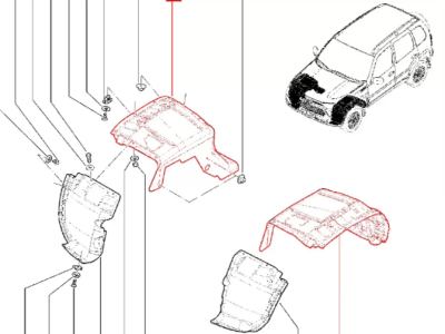 Кожух грязезащитный передний левый Lada Niva Travel  00001-7504544-80
