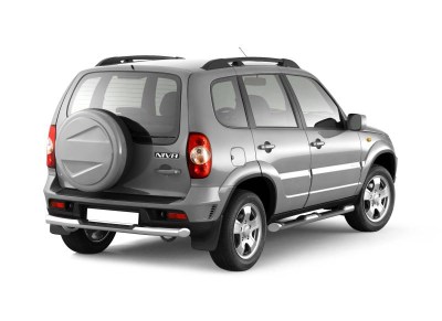 Защита заднего бампера с накладкой 63 мм (НПС) Chevrolet NIVA