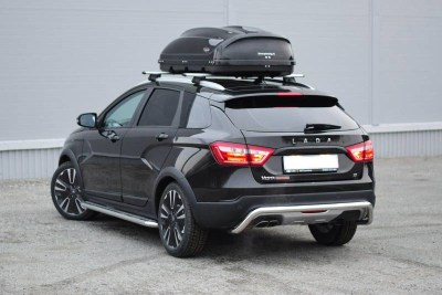 Защита заднего бампера 51мм (нержавеющая сталь) на LADA VESTA SW CROSS
