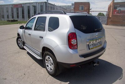 Защита порогов с алюминиевой площадкой 51 мм (ППК) Renault DUSTER