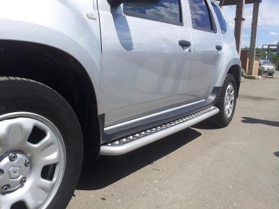 Защита порогов с алюм. площадкой 51мм (ППК) RENAULT DUSTER