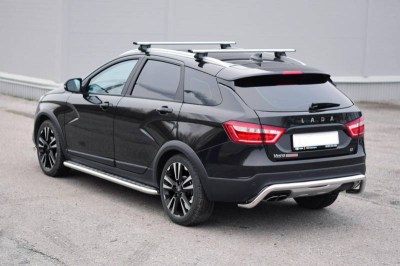 Защита порогов с алюм. площадкой 51 мм (НПС) для LADA VESTA SW CROSS 