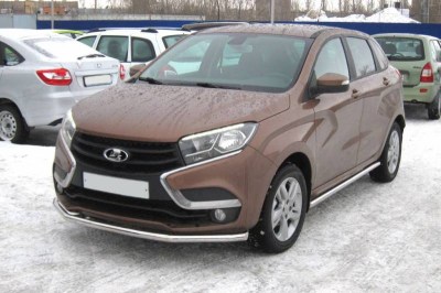 Защита порогов прямая 51мм (НПС ) для LADA XRAY (Х-Рей)