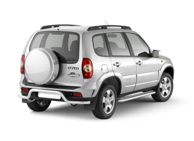Защита порогов с алюминиевой площадкой 51 мм (НПС) Chevrolet NIVA