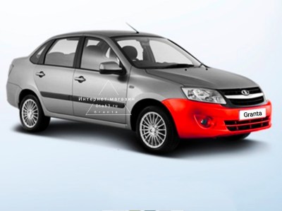 Бампер передний под ПТФ на LADA GRANTA ВАЗ-2190