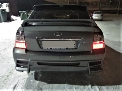 Тюнинг бампер задний LEX (Лекс) на Лада Приора ВАЗ 2172 хэтчбек