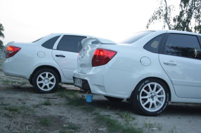 Задний бампер GTS тюнинг на ЛАДА ГРАНТА 2190 седан 