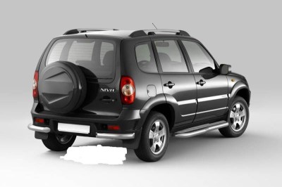 Защита заднего бампера угловая (НПС) 63 мм на Chevrolet Niva ВАЗ 2123.