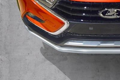 Защита переднего бампера 51мм (нержавеющая сталь) на LADA VESTA SW CROSS 2017 