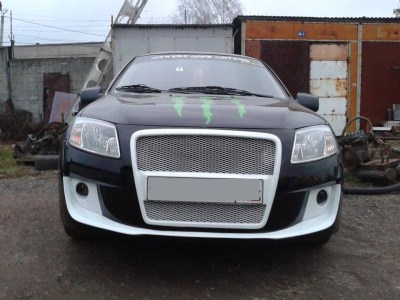 Бампер передний Я РОБОТ под ПТФ на ЛАДА ГРАНТА 2190