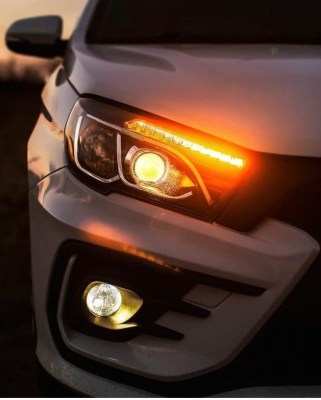 Тюнинг блок-фара с линзами и LED ДХО для Лада Веста
