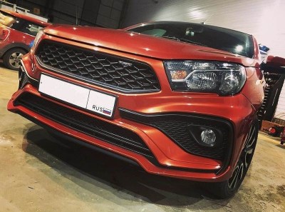 Тюнинг передний бампер QUASAR ROMB на LADA VESTA SW универсал