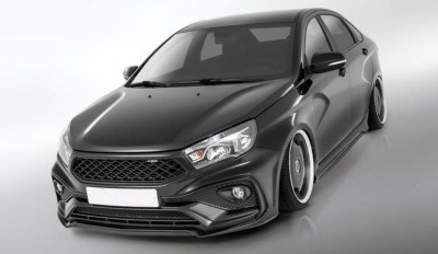 Тюнинг передний бампер QUASAR ROMB на LADA VESTA SW универсал